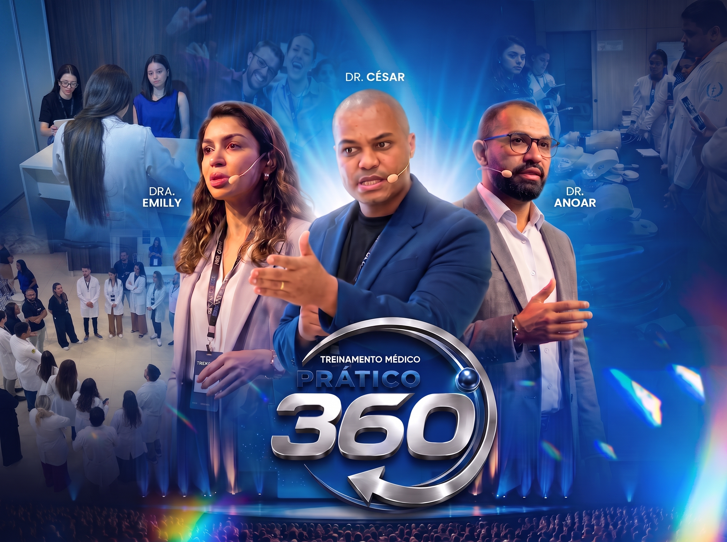 César Araújo, Emilly Prendes e Anoar Jezini, fundadores do Prático 360